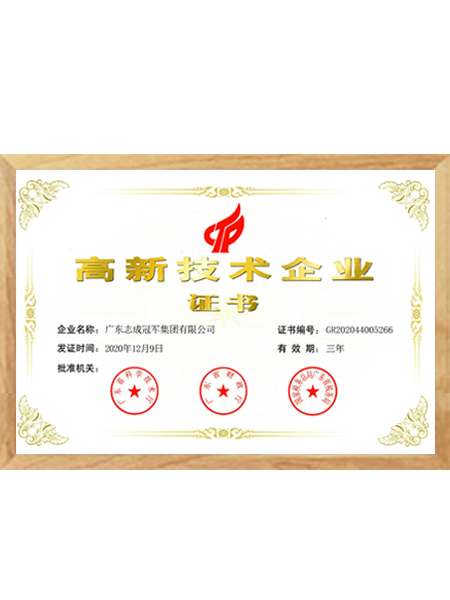 高新技術(shù)企業(yè)證書
